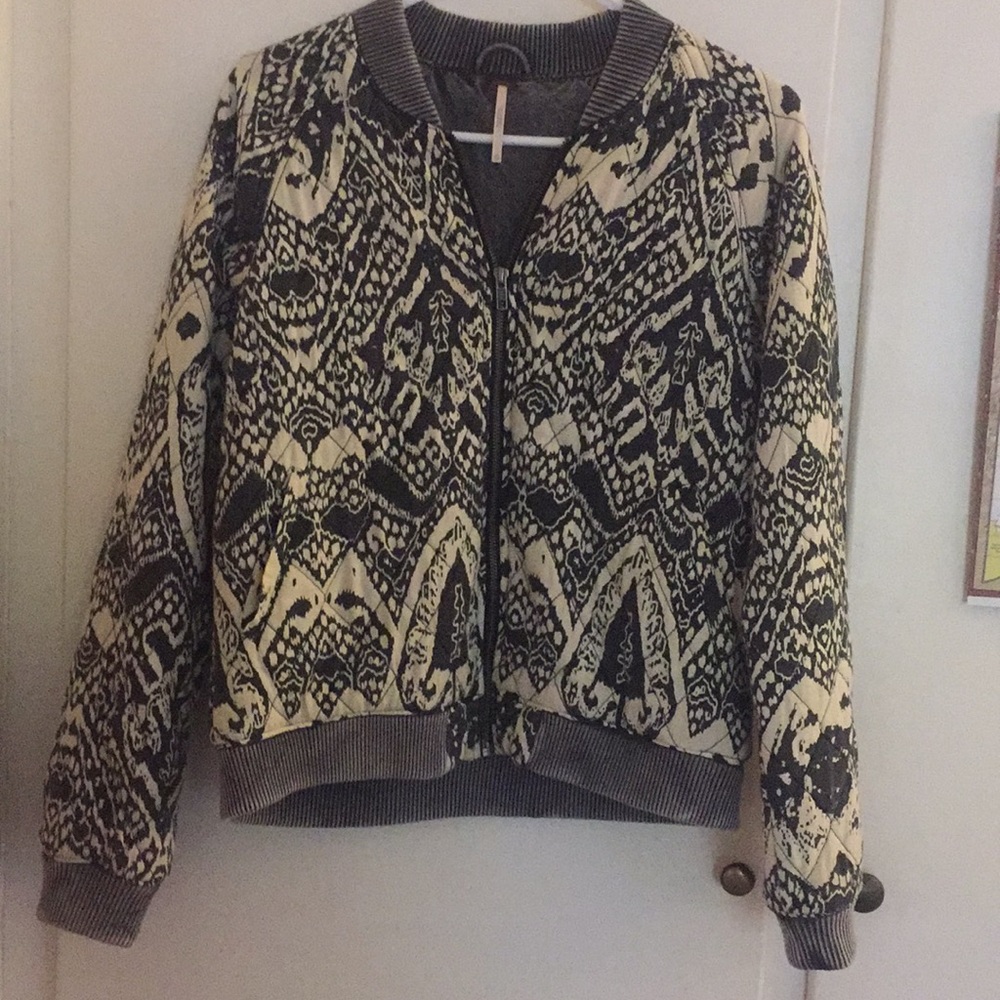 Free people printed bomber jacket